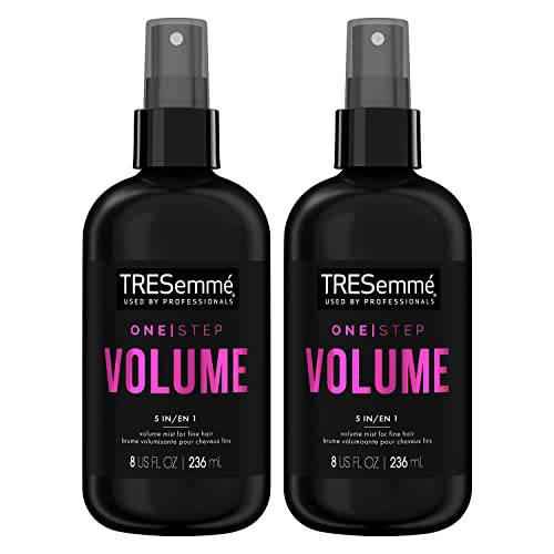 TRESemmé Hair Care One Step 5 in 1 Leave in Styling Spray for Fine Hair, Weightless & Volumizing, Heat Protectant for Hair, Adds Strength, 2 pk – 8 Fl Oz Ea