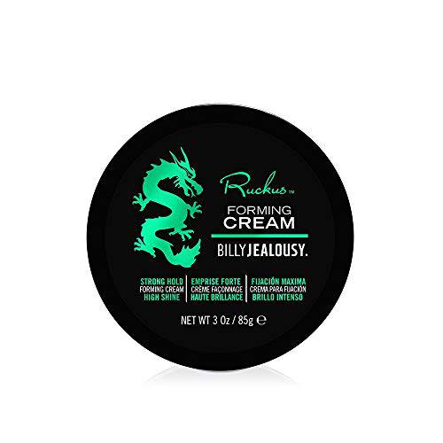 Billy Jealousy Ruckus Hair Forming Cream, Men’s Styling Hair Cream For Strong Hold and High Shine, 3 Oz.
