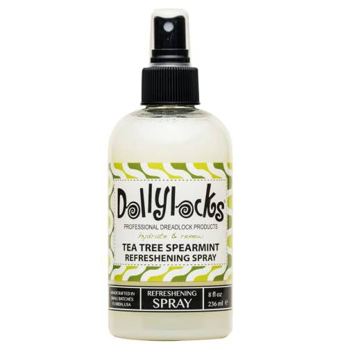 Dollylocks Professional Organic Dreadlock Refreshening Spray - Plant Based Loc Hair Care Products, Residue-free and Sulfate-free Loc and Scalp Refreshing Spray for Dreadlocks, Tea Tree Spearmint, 8oz