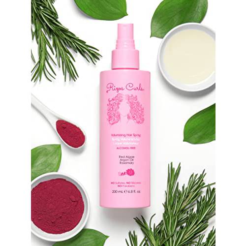 Rizos Curls NEW Alcohol-Free Volumizing Hair Spray for Curly Hair, Sulfate-Free, Frizz-free Finish, with Red Algae, Long-lasting Flexible Hold Spray, Paraben-Free, Silicone-Free, Vegan and Cruelty-Free