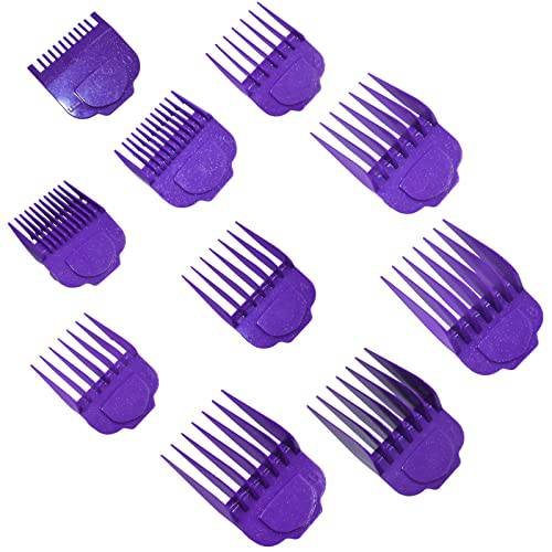 Clipper Guards 10 sets Professional Hair Clipper Combs Compatible With Andis Master Clippers Trimmer Cordless Clipper 1/16th to 1 lengths Designed for MBA, MC-2, ML, PM- And PM-4 (Purple)