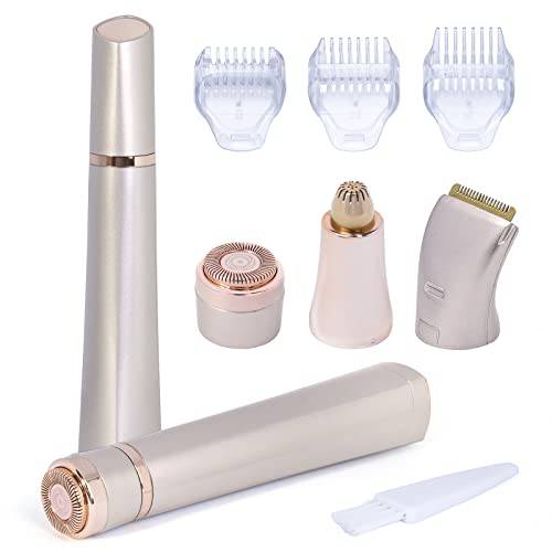 BILEEVO Women Razor Flawless Brows Eyebrow Pencil Hair Remover and Trimmer for Women Arms Legs and Underarms Gentle Grooming in Sensitive Areas 3 Replacement Heads