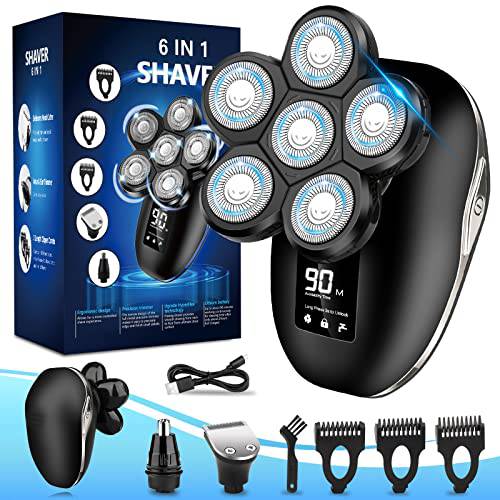 CAILING Head Shaver for Bald Men, 6-in-1 Electric Head Shaver-2022 Silver