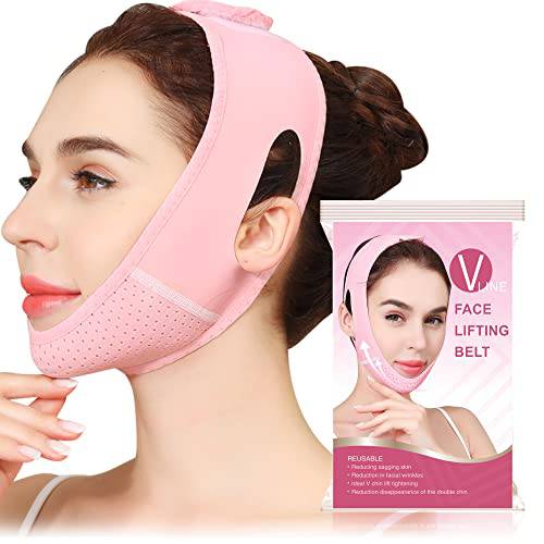 Double Chin Reducer Face Slimming Belt V-Shaped Facial Mask Bvcewilty Lifting For Men And Women Tightens The Skin To Prevent Sagging (Bagged)