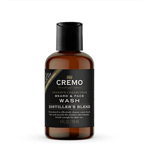 Cremo Distiller’s Blend (Reserve Collection) Beard and Face Wash, Specifically Designed to Clean Coarse Facial Hair, 4 Fluid Oz