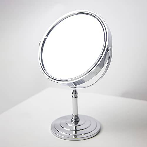NAYSAYE Makeup Mirror Standing Desk Mirror - Tabletop 8 Inch 1X/5X Magnifying Mirror Vanity Double Sided Table Mirrors Travel Makeup Mirror