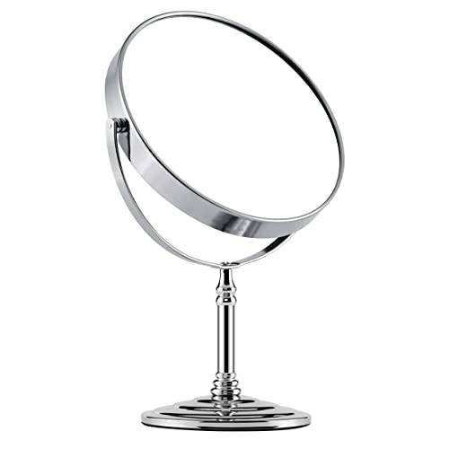NAYSAYE Makeup Standing Desk Mirror - Tabletop 8 Inch 1X/5X Magnifying Vanity Double Sided Table Mirrors