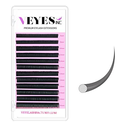 VEYES INC Eyelash Extension Supplies Classic Volume Lash Extensions Mixed Tray 0.15 C Curl 8-16mm , Premium Mink Silk Individual Lashes Soft Matte Black Salon Use.
