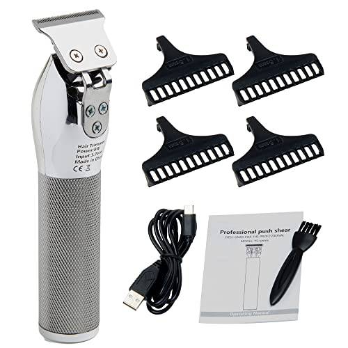 KaleWoz Hair Clippers for Men 2600mAh Professional Men’s Cordless Hair Trimmer with Hair Cutting Cape Beard Trimmer Electric Pro Li Outline Trimmer Body Grooming Kit Rechargeable Gifts (Silver)