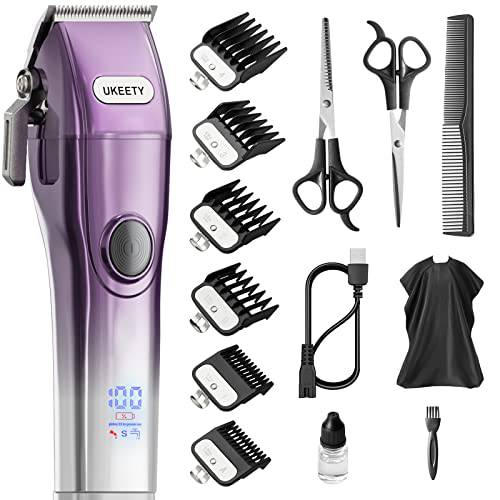 PINMILET Hair Clippers for Men Professional Hair Barber Cutting Kit with LED Display Cordless Beard Finishing Trimmers Haircut Grooming Set Hair Clipper IPX7 Waterproof T-Blade Trimmer Combo