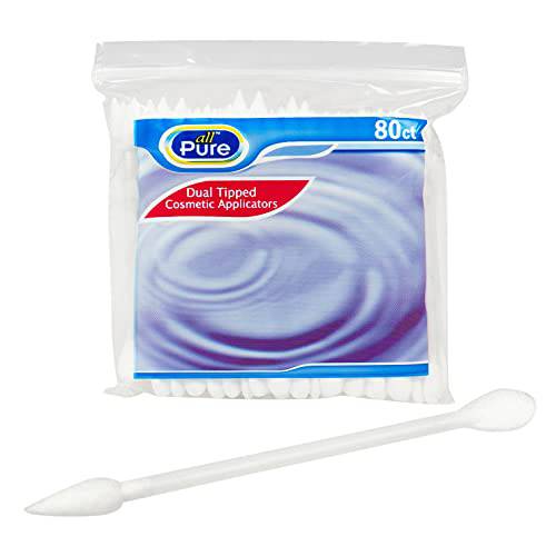All Pure Cosmetic Applicators - 80 ct - Dual Tipped One Pointed Tip & One Flattened tip