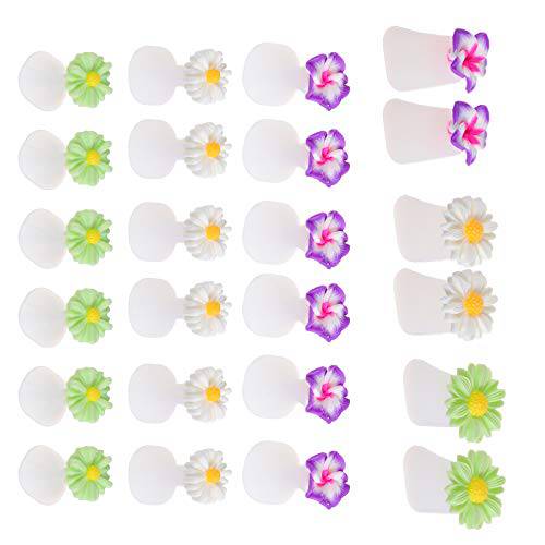 24Pcs Silicone Toe Separators Cute Daisy Flower Shaped Toe Spacers Gel Rubber Toe Stretcher Pedicures for Nail Salon Tools Nail Art Accessories