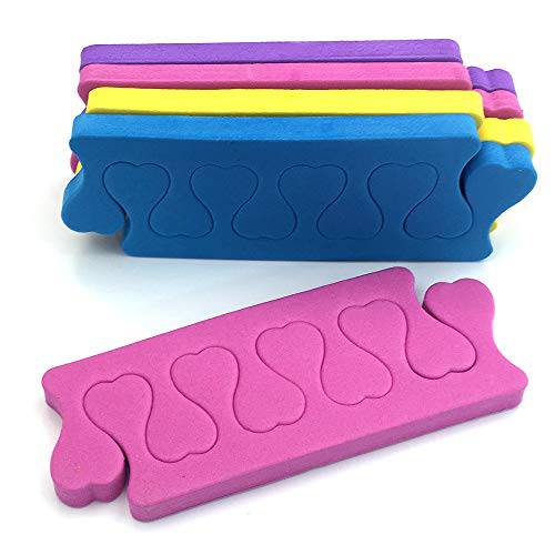 ZMDREAM Pack of 100 Disposable Toe Separator for Pedicure Nail Salon 4 Colors Pink Yellow Green and Blue