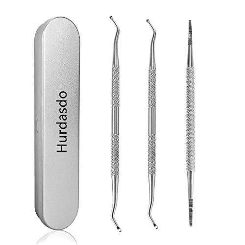 3PCS Ingrown Toenail Tools Stainless Steel Ingrown Toenail File and Lifter Double Sided with Storage Case