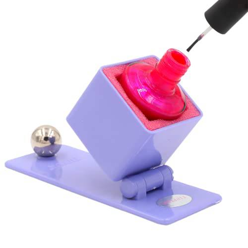 TIPPUR Nail Polish Holder - Anti-Spill Professional Fingernail Tool Mani / Pedi Must Have With Rubber Pad Grippy Bottom and Wide Stable Base Art Bottle Popstar Purple (TIPPP1)