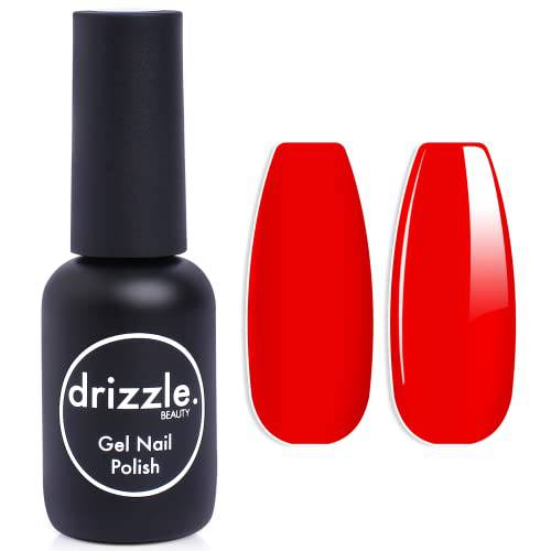 DRIZZLE. BEAUTY Nail Polish Red Color, Gel Nail Polish (15ml) Single Bottle LED UV Gel Polish Soak Off French Nail for Starter Salon DIY at Home