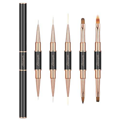 Double-Ended Acrylic Nail Art Brushes Set, Etercycle Gel Polish Nail Art Design Pen Painting Tools Nail Art Liner Brush and Nail Dotting Pen for Acrylic Application Salon at Home DIY Manicure