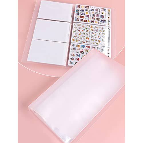 84 Slots Nail Art Sticker Storage Book Nail Art Decals Collecting Album Nail Stickers Empty Display Book Collecting Holder Binder Book Plastic DIY Nail Art Design Tools for Nail Art Sticker