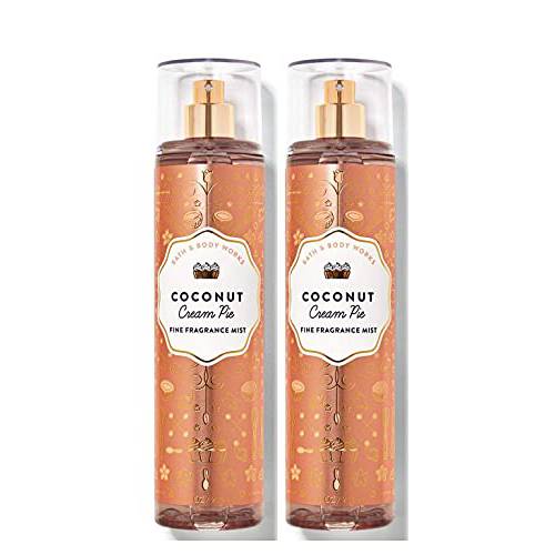 Bath and Body Works Coconut Cream Pie Fine Fragrance Body Mist Gift Set - Value Pack Lot of 2 (Coconut Cream Pie)