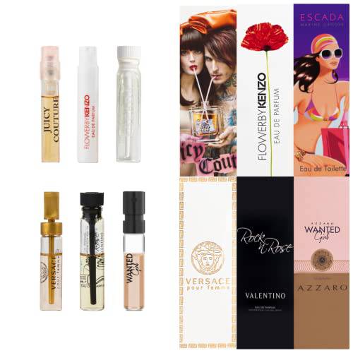 Infinite Scents Perfume Sampler Set for Women: 6 High-End Designer Perfumes + Expert Scent Guide + Deluxe Velvet Gift Pouch for Girlfriend, Wife, Mother