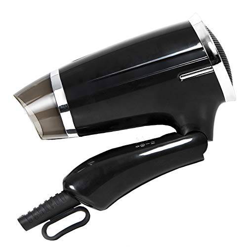 Compact Hair Dryer with Folding Handle, Travel Hair Dryer,Professional Salon Hair Dryer Negative Ionic Folding Blow Dryer 3 Settings (Black)