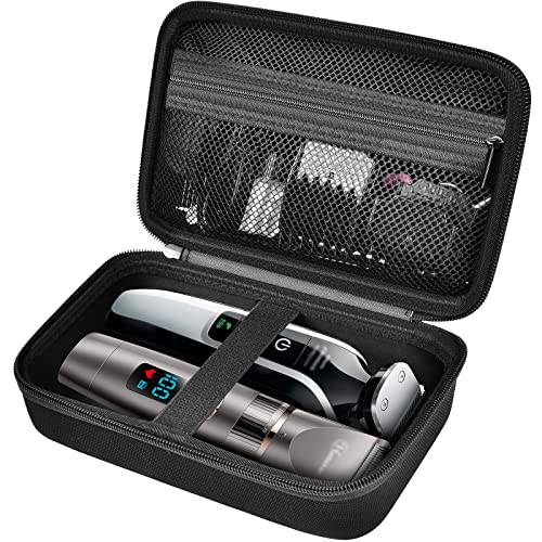 Case Compatible with Hair Clipper Barber, Trimmer Travel Storage Organizer with Mesh Pocket for T Finisher Liner, Comb Cutting Guide, Clipper Blade Oil, Cleaning Brush and Other Grooming Kit(Bag Only