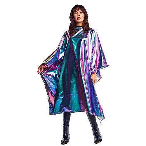 Betty Dain The Aurora Collection All Purpose Cape, 54W x 65L, Water & Chemical Proof, Machine Washable, Adjustable Snap Closure, Matches Other The Aurora Collection Products, Holographic Design