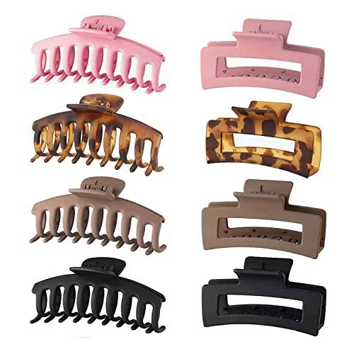 Hair Clips for Thick Hair, KleWeld 8 Pack Hair Claw Clips for Women & Girls, 4.3 Large Strong Claw Clip Hold Matte Claw Hair Clip for Long Thick Hair Girls Hair Claw Clips, Gifts for Women- Color B