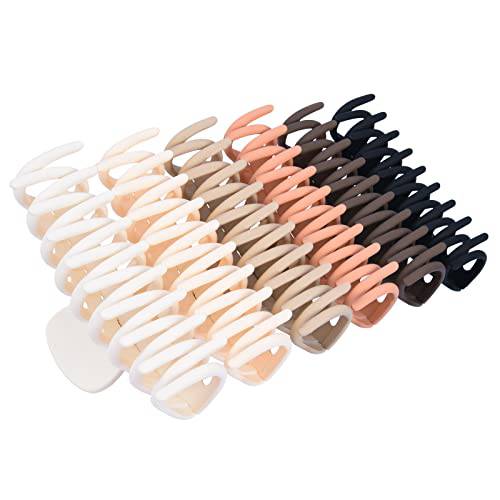 Aimeolyn 6 Pack 4.3 Inch Large Hair Claw Clips for Women,Large Hair Claw Clips for Thick Hair,Large Claw Clips for Thin Hair,90’s Strong Hold Jaw Clips Hair Accessories,Matte Claw Clips, Neutral Hair Clips