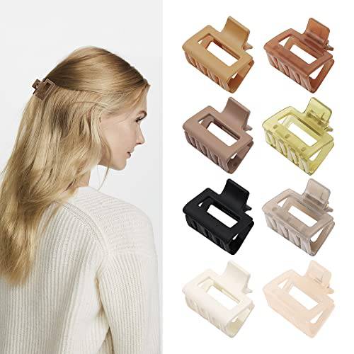 Hair Claw Clips for Women - Small Claw Clips for Thin Hair 1.57 Inch Mini Hair Clips No Slip Medium Hair Clips Square Claw Clips Hair Styling Accessories for Women Girls