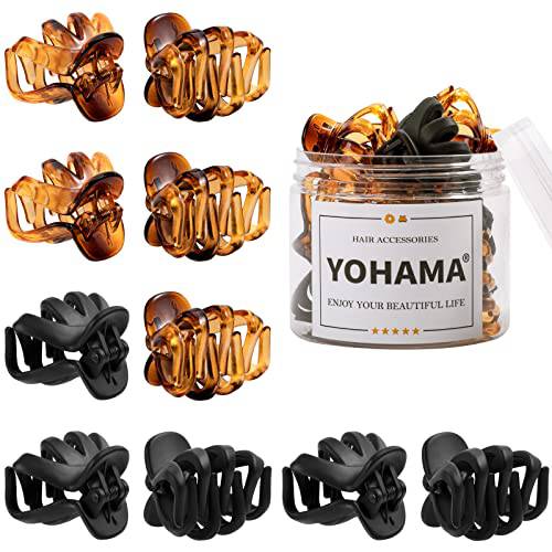 YOHAMA 10 pcs Hair Clips Small 1.57 in Octopus Claw Clips Mini Jaw Clips Durable Strong Grip for Women Girls Thick Hair.