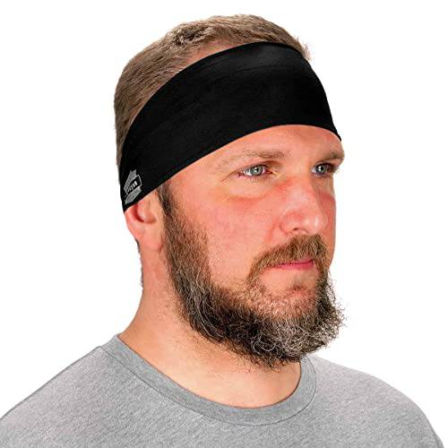 Ergodyne Chill Its 6634 Cooling Headband, Sports Headbands for Men and Women, Moisture Wicking, Black