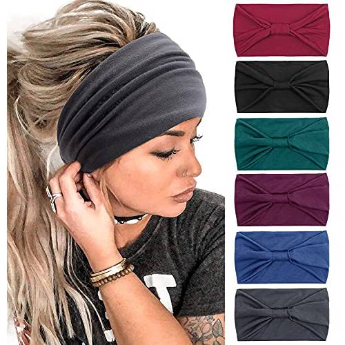 Tobeffect Headbands for Women African Boho Wide Hairband Headband Knotted Head Wraps Turbans Hair Accessories