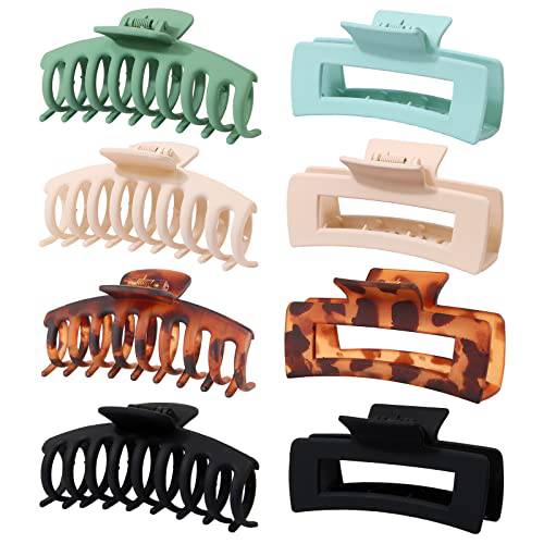 Kytvl Large Hair Clips for Thick Hair – 8-Pcs Large Claw Clips for Women and Girls – 4.3-inch Non-Slip Butterfly Claw Clips for Thick, Thin and Long Hair – Non-Slip and Durable Big Claw Clips (Type B)