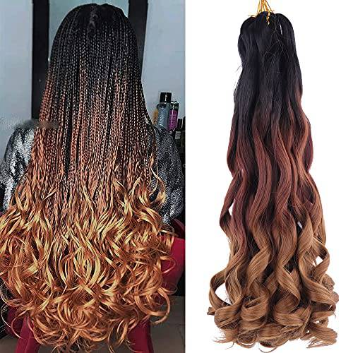 XCXINGJIA Spanish Curly Braids Hair 7 Pack Loose Wavy Spiral Curl French Crochet Braid Deep Wave Synthetic Extensions Pre Stretched Bouncy Braiding 22 inch 75gpack (22 （7 pack）, TB3027)