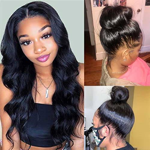 Umeiw 360 Lace Front Wigs Human Hair Wigs for Black Women Body Wave 360 Full Lace Frontal Wigs Human Hair Pre Plucked Natural Hairline Lace Front Wig (18 Inch)