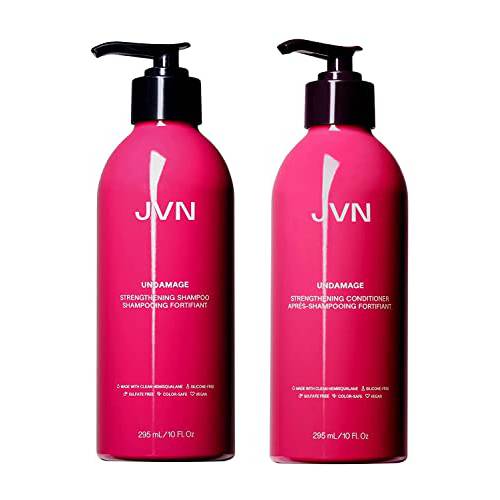 JVN Undamage Strengthening Shampoo & Conditioner Bundle, Undamaged Collection set for Dry Hair, Smooths Strands and Repairs Hair, Sulfate Free (10 Fl Oz)