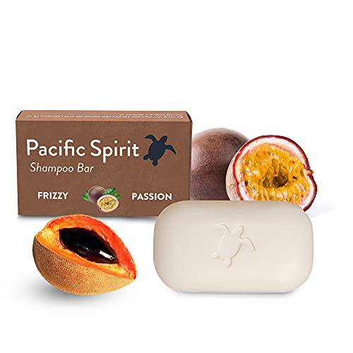 Pacific Spirit Shampoo Bar for Curly hair with conditioning effect (2 in 1). Coconut Oil & Passion Fruit. Natural Fruity Scent. Zero waste, vegan, 3.53 Oz.