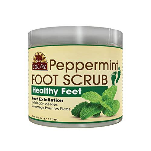 OKAY Peppermint Foot Scrub, 6 Ounce