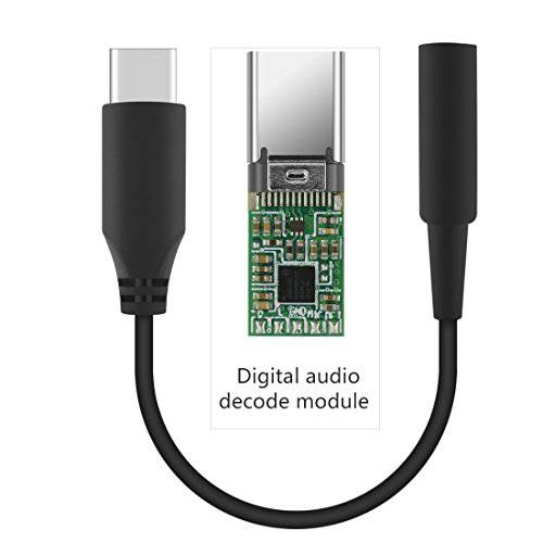 Geekria QuickFit 타입 C to Aux, USB-C to A 3.5mm Female 헤드폰 잭 오디오 어댑터, CDLA 헤드폰,헤드셋 변환 케이블, 호환가능한 픽셀 3, 픽셀 2/ 2XL, 삼성 S9, 화웨이 메이트 20