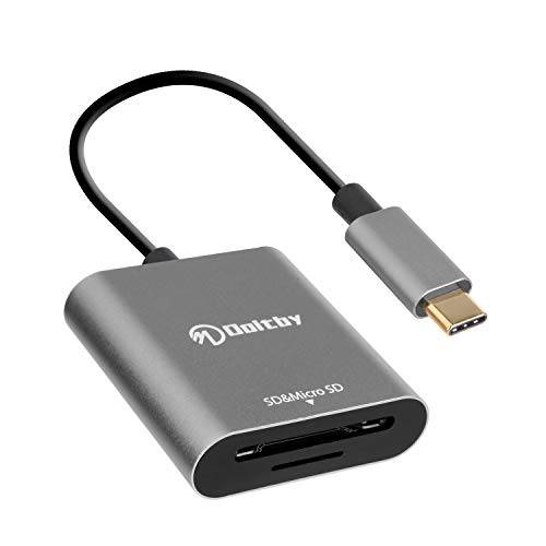 Doitby USB C 카드 리더,리더기 USB Type C to SD/ 미니 SD 카드 리더,리더기 호환가능한 호환 MacBookPro, MacBook, Chromebook Pixel, 삼성 갤럭시 S10/ S9 plus/ S9/ S8, ect.(Thunderbolt 3 Compatible) 그레이