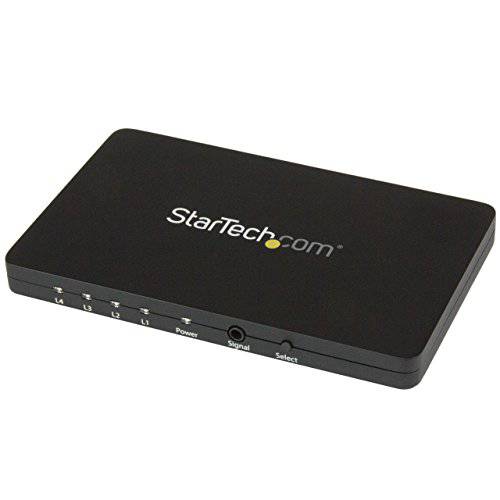 StarTech.com 4 Port HDMI 스위치 - 4K 30Hz - 알류미늄 하우징 and MHL 지원하다 - 4x1 HDMI 스위치er 박스 - 4K HDMI 셀렉터 스위치 with 원격 (VS421HD4K)