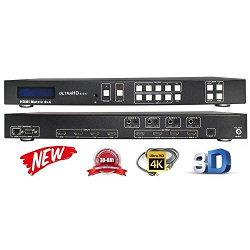 4x4 HDMI 4K @ 60Hz Matrix 변환기 HDCP2.2 HDTV Routing 셀렉터 SPDIF 오디오 CONTROL4 Savant 홈 자동화