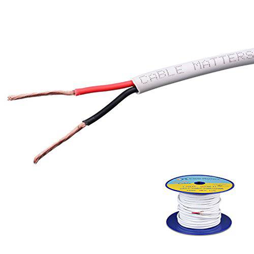 CableMatters 16 AWG CL2 in 벽면 Rated Oxygen-Free 베어 Copper 2 Conductor 스피커 와이어 (Speaker Cable) 100 Feet