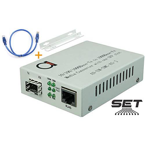 Open SFP 슬롯 - 기가비트 이더넷 - 섬유 Optic Media 컨버터 - ~ UTP Cat5e/ Cat6 10/ 100/ 1000 구리  Au ~Sensing - SFP 슬롯 지지 Any 미니 GBIC/ SFP 기가비트 타입 - 거대한것 틀& LLF 지지,보호