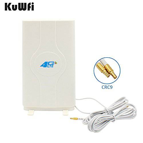 KuWFi 4G LTE 안테나 CRC9 커넥터, 4G MIMO 안테나 88dbi Extrem 하이 Gain 4G LTE 외장 패널 안테나 700-2600MHz 안테나 Extend Your 신호 레인지 Indoors or in Fringe 네트워크 부위