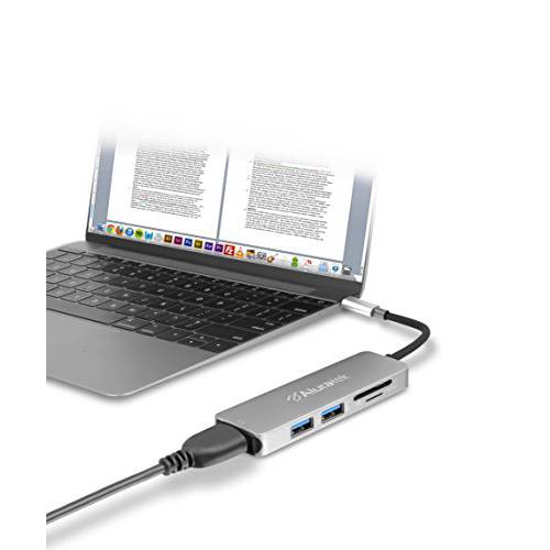Aluratek (AUMC0302F) USB Type-C 멀티미디어 허브&  카드 리더,리더기 with HDMI
