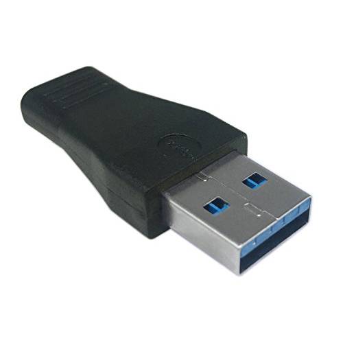 CERRXIAN USB 3.0 Type A Male to USB 3.0 Type C Female 금도금 커넥터 컨버터 변환기 (Black) (1 Pack)