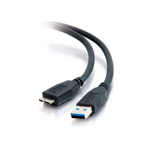 C2G 54178 미니 USB 케이블 - USB 3.0 A Male to USB Micro-B Male 케이블, 블랙 (9.8 Feet, 3 Meters)