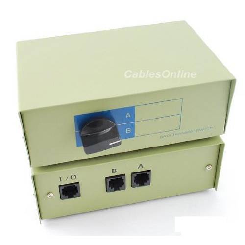 CablesOnline 2-Way A/ B RJ45 메탈 회전식 수동 Switch 박스 (SB-034)